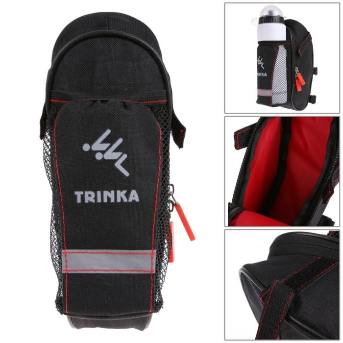 Selighting Bike Saddle Bag Waterproof Mountain Road MTB Bike Seat Pack with Water Bottle Pockets Holder//Reflective Stripes