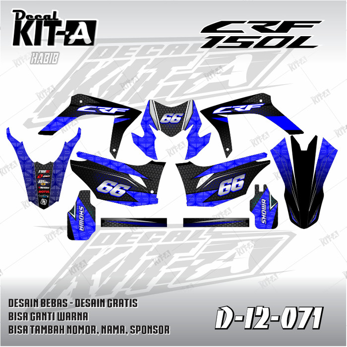 Jual Decal Crf 150 L Stiker Motor Crf 150 L Dekal Sticker Biru