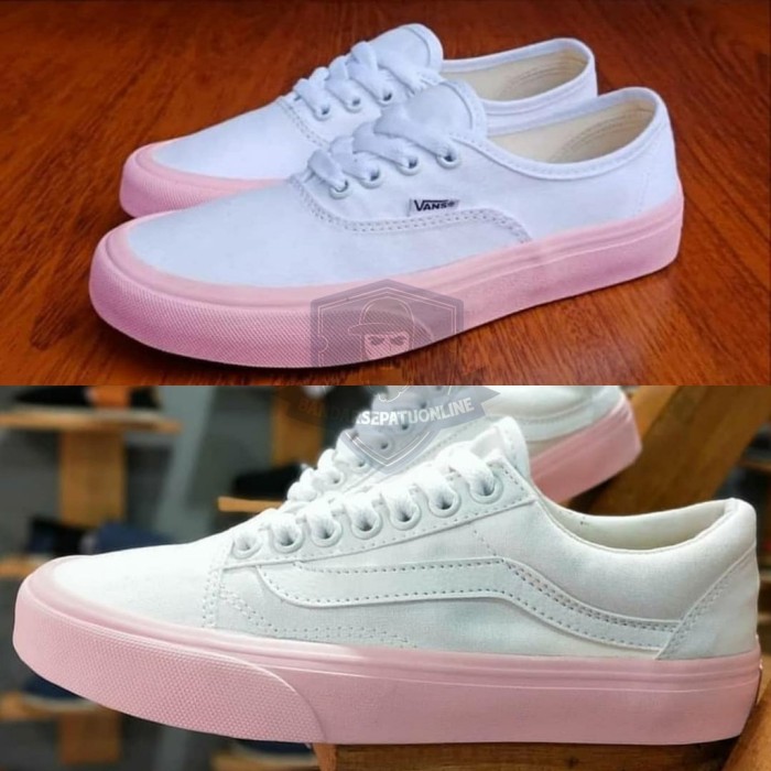 vans pink putih