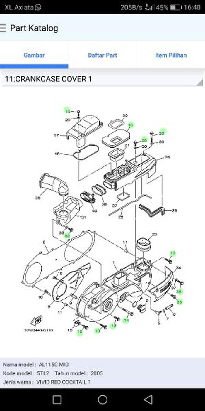 Spare Parts Katalog Yamaha Mio Sporty