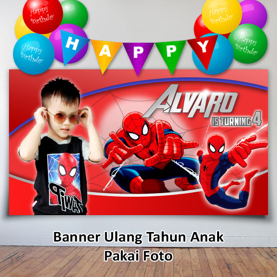 Jual Spanduk Banner Backdrop Ulang Tahun Anak Spiderman Kota Magelang Tazkia Sticker Tokopedia