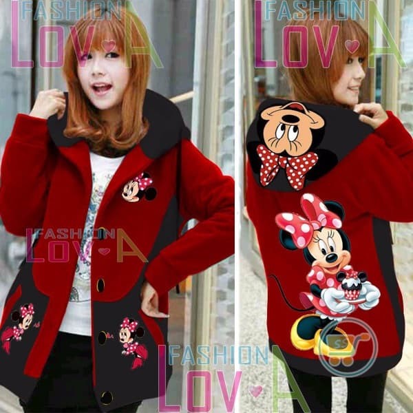 Minnie Mouse Girls Blowing Bubbles Panel Hooded Jumper