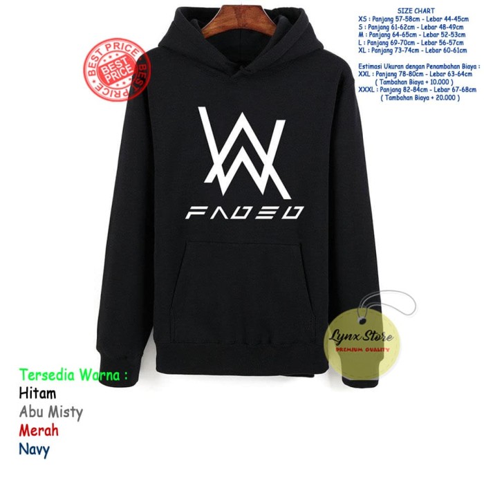 Dj Zipper Hoodie Sweater Alan Walker Audio Faded Fashion Casual Jacket Coat Tops