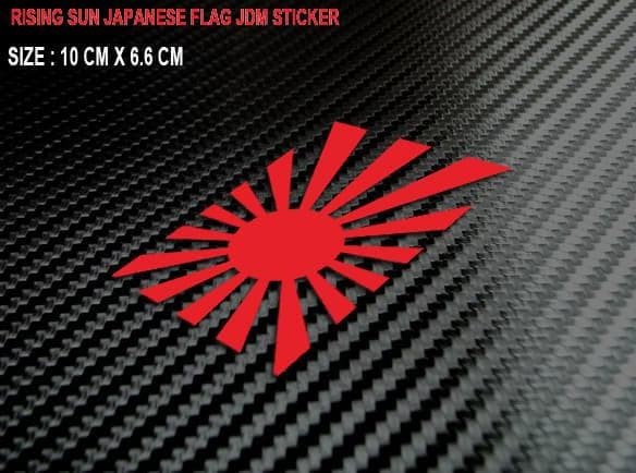 1x MADE IN JAPAN Rising Sun Flag Decal Auto Sticker Badge For All Japanse Car