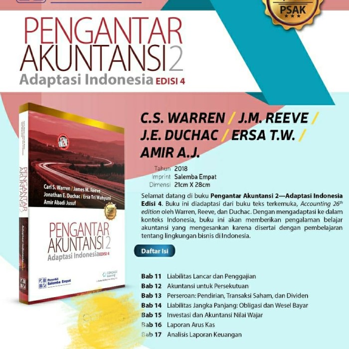Jual Pengantar Akuntansi 2 Edisi 4 Adaptasi Indonesia Warren