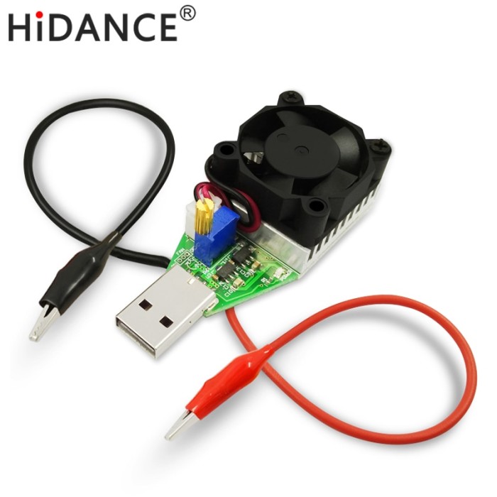 15W 3.7-13V Electronic Load Resistor USB Discharge Battery Tester with Fan