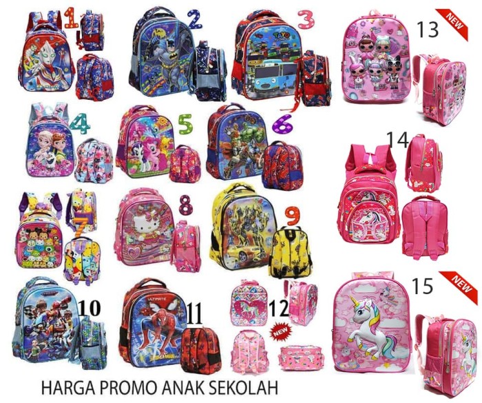 New Tas Anak Ransel TK Import Ultraman 5D Timbul Dua Kantung
