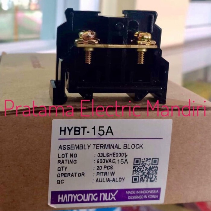 Jual Terminal Block NUX HYBT15 15A 600V (HYBT 15, HYBT15A) HANYOUNG Jakarta Barat Pratama