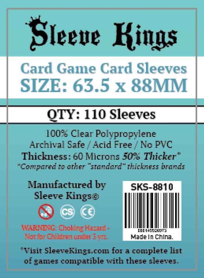 Foto Produk Sleeve Kings Card Game Card Sleeves (63.5x88mm) - 110 Pack,60 Microns dari Sini Duduk