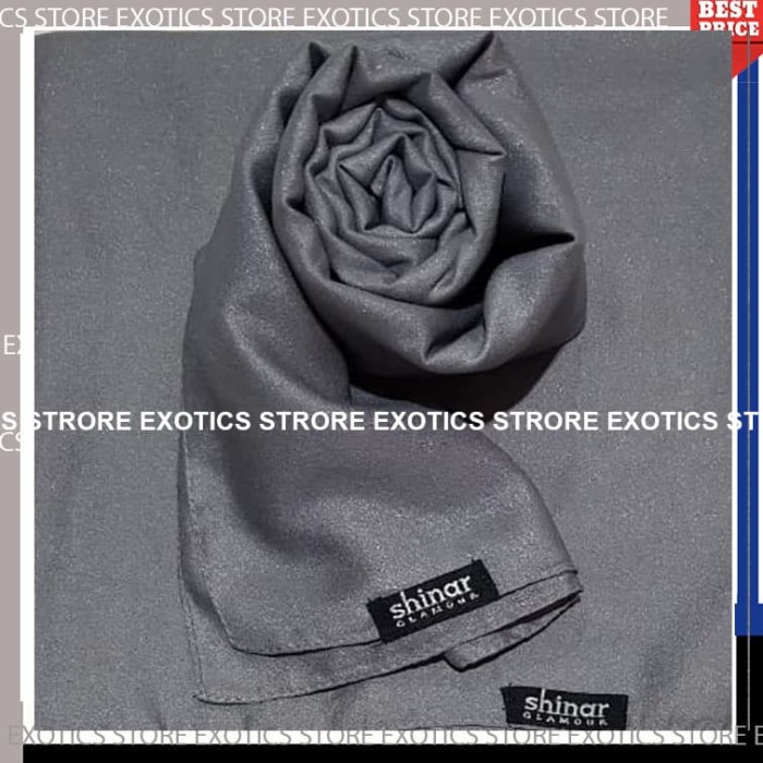 Foto Produk Jilbab Segiempat Shinar Glamour Katun Shimmer Ansania Square Dark Grey dari exotics-store