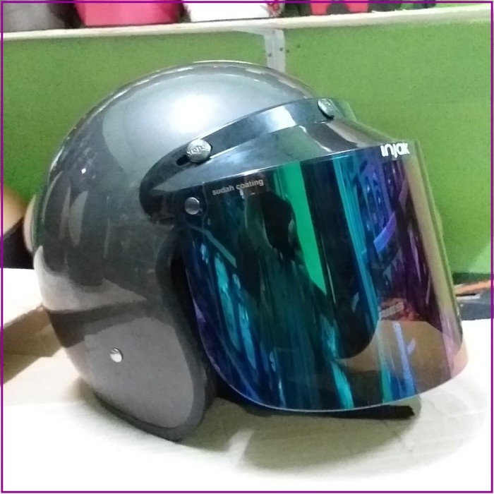 KACA VISOR FLAT DATAR INJAK HELM CARGLOSS RETRO CUSTOM VESPA CLASSIC