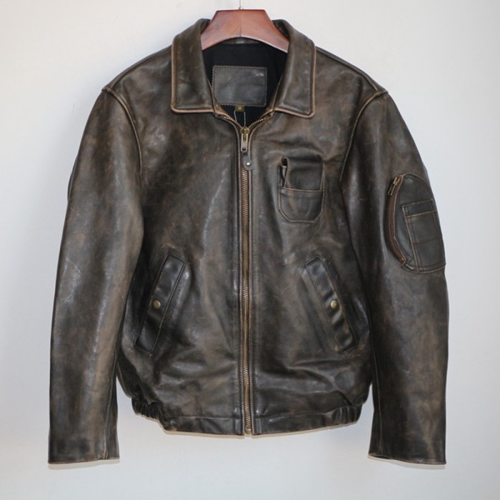Jual 2018 Retro Vintage Black Men Motorcycle Leather Jacket Plus Size Kota Surabaya Monkasel Tokopedia