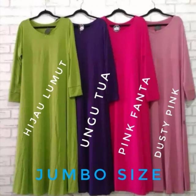 Gamis Jersey Hitam Polos