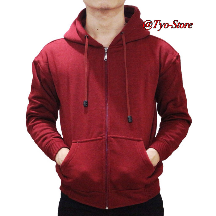 sweater hoodie merah maroon