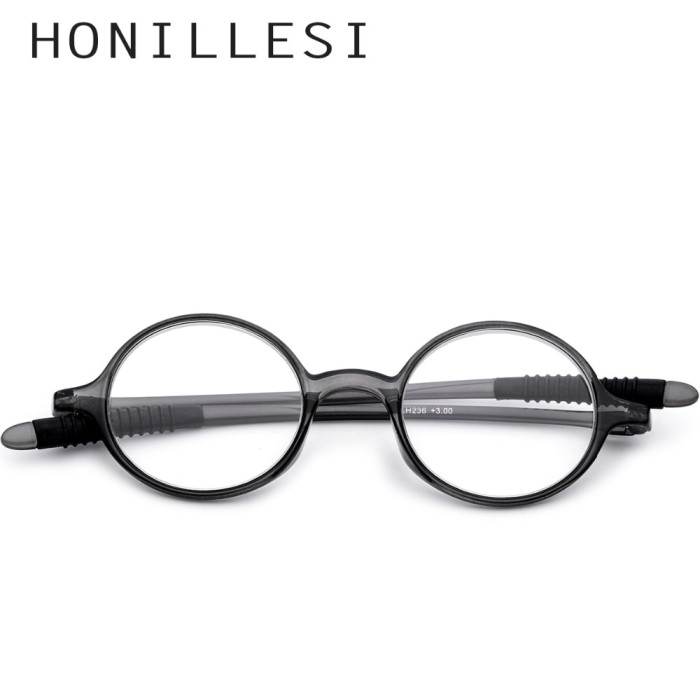 Lergo Unisex Round Reading Glasses Clear Lens Flexible Glasses 1.0 to 4.0