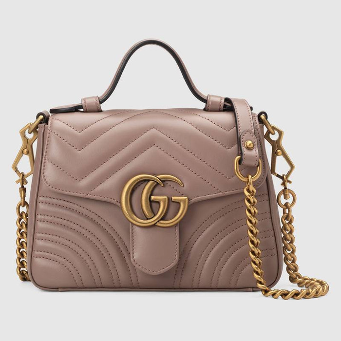 Jual Gucci  Original GG Marmont mini top handle bag pink 