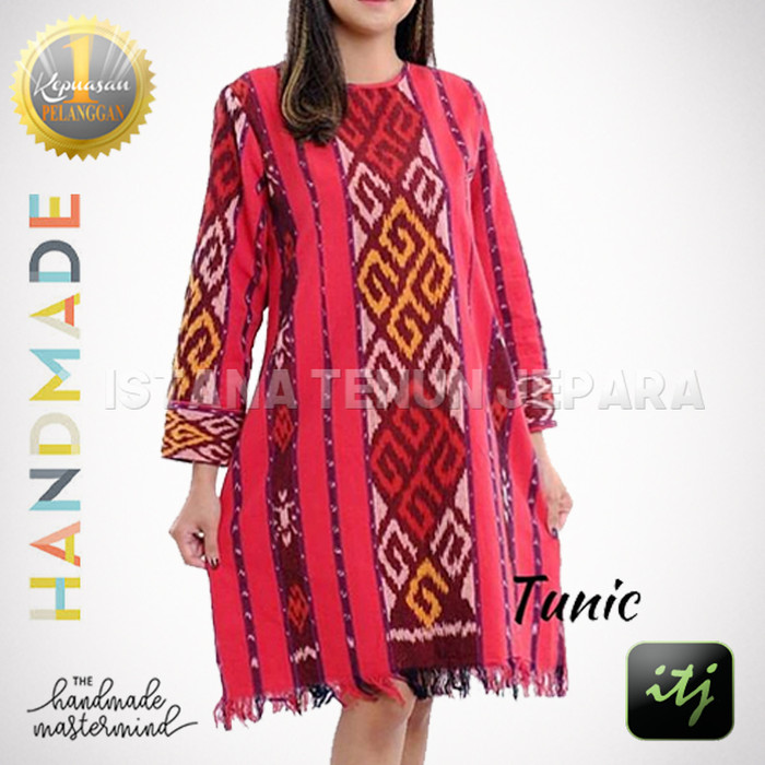 Jual Dress Batik Daster Tunik Kain Tenun  Ikat Troso 