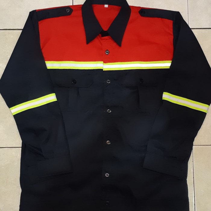 Jual kemeja atasan safety kemeja wearpack kombinasi - Kota