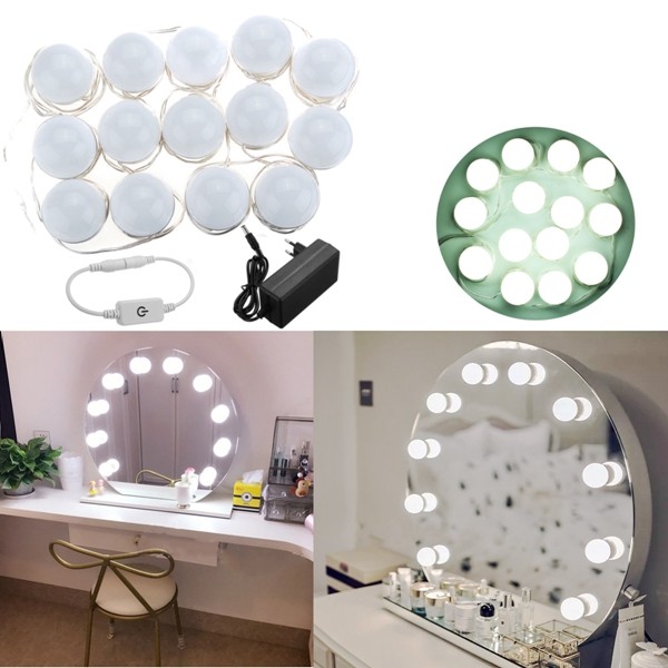 Jual Top Brand Hollywood Style 14bulbs White Led Vanity Mirror Lights Kit Dki Jakarta Upstart Tokopedia