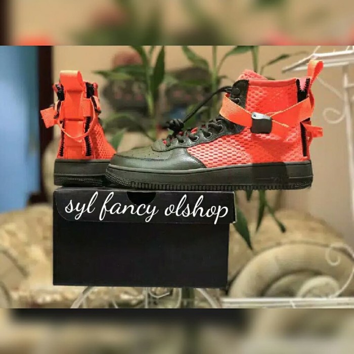 nike air force 1 high red and black