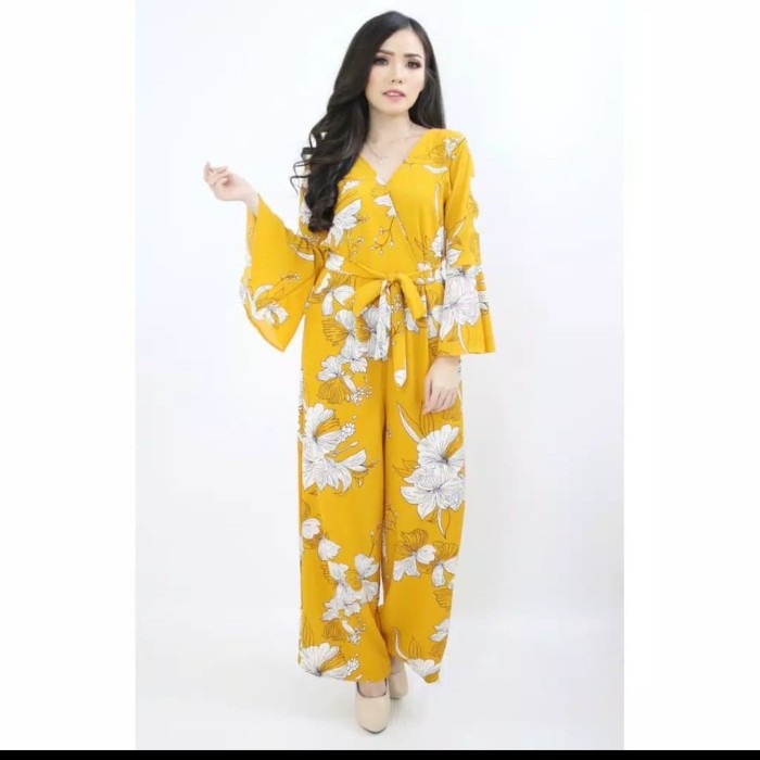 yellow flower jumpsuit