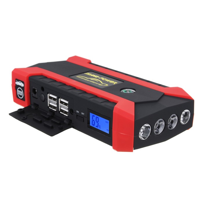 69800mAh Car Jump Starter Booster Jumper Box 4USB LCD Power Bank Battery Charger