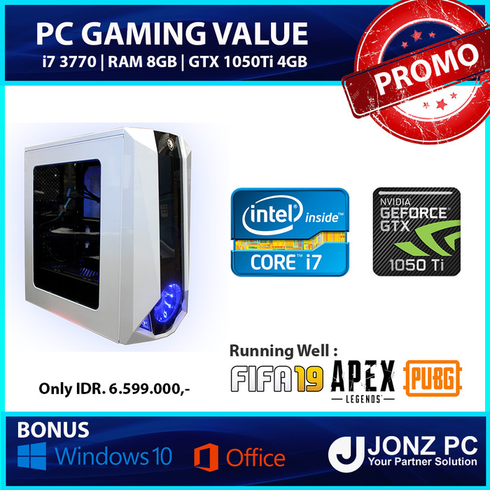 Jual PC Intel i7 3770 8GB GTX 1050Ti Gaming 