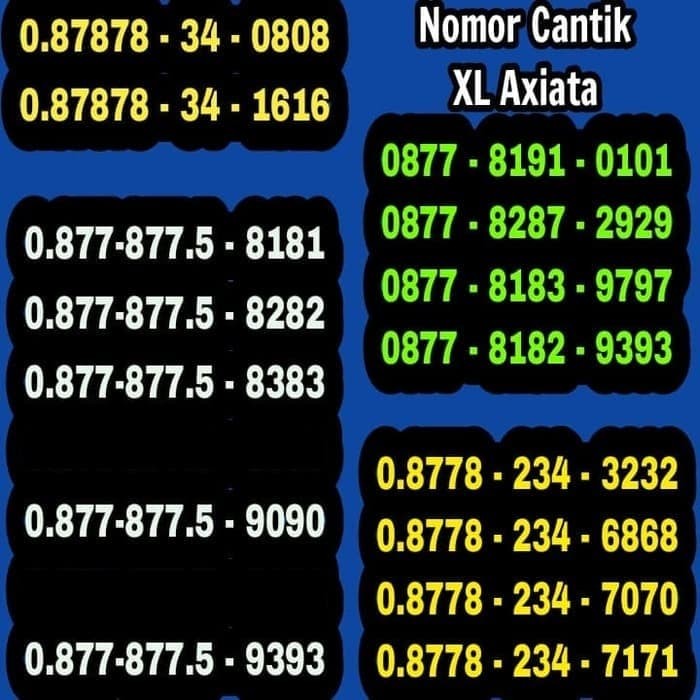 Nomor Cantik XL Axiata ABAB mudah di hafal