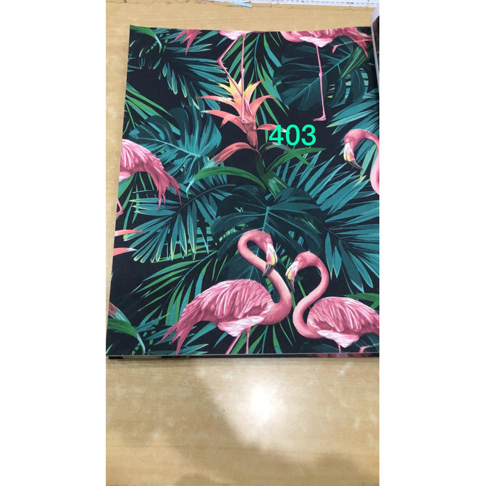 Jual Wallpaper Dinding Motif Burung Flamingo Hijau Biru Kuning