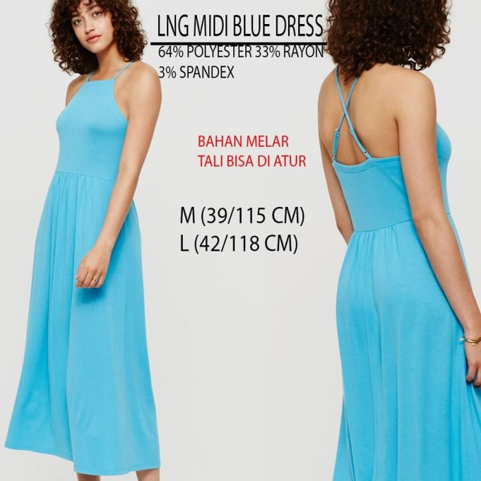 blue grey midi dress