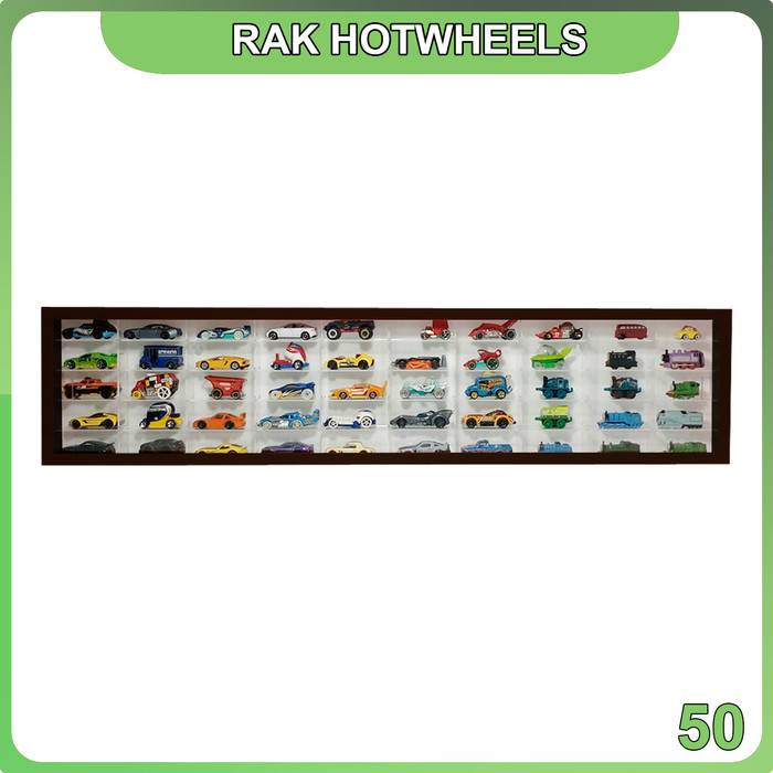 Jual Rak Rack Hotwheels 1:64 Isi 50 Lanscape BROWN Edition