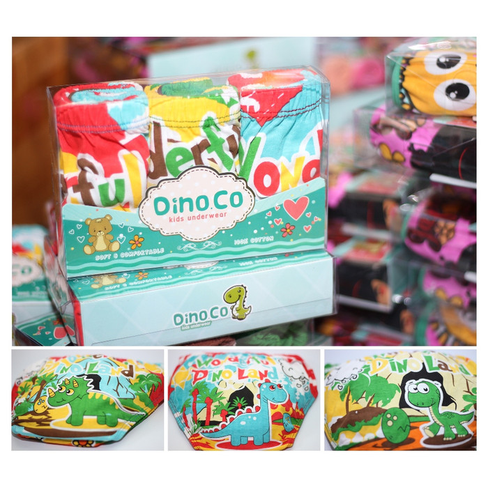 Jual Celana  dalam anak  Dino Co 1 set isi 3pcs ANAK  LAKI  