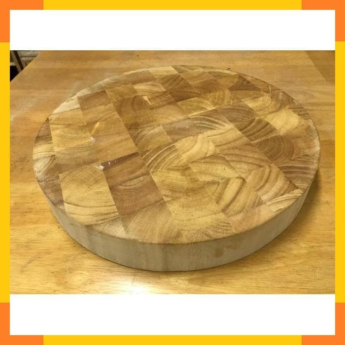 Jual Talenan Butcher Block Bulat Dia 33 Cm Kayu Tebal Talenan Butcher Block Bulat Dia 33 Cm