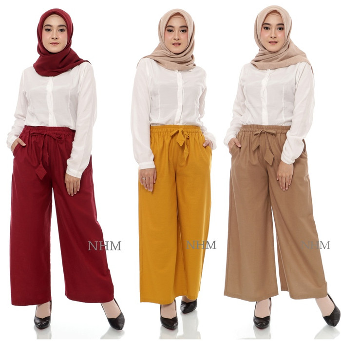 Jual Celana  wanita kulot  linen  Kota Bekasi NHM online 