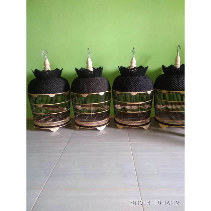 Jual Kandang Burung Perkutut Rajut Hitam Model Tirai Sangkar