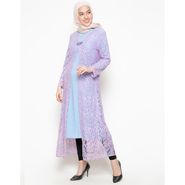 25+ Inspirasi Keren Model Gamis Rompi Brokat Panjang