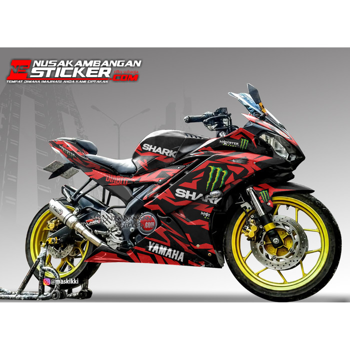Jual Decal Motor Sticker Motor Yamaha R15 V2 Shark Merah Jual Decal Motor Sticker Motor Yamaha R15 V2 Shark Merah