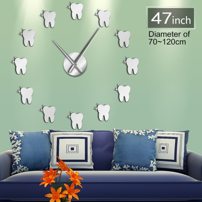 Jual 12 Teeth Sticker Dental Tooth Wall Art Modern Clock