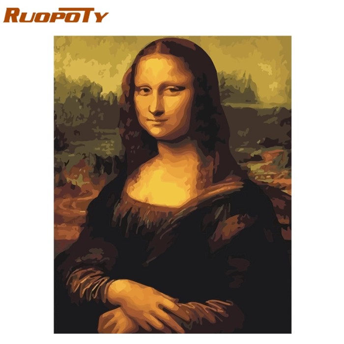 Jual Ruopoty Frame Mona Lisa Diy Painting By Numbers Modern Wall Art Kota Surabaya Hexa Tokopedia