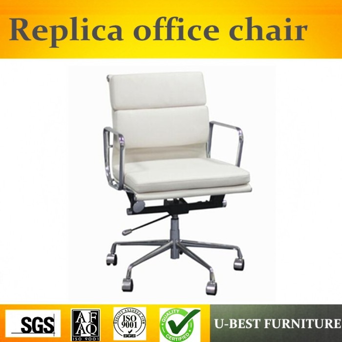 Jual Free Shipping U Best Luxus Low Back Black Leather Office