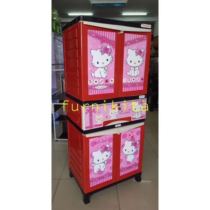 Harga Lemari  Plastik  Napolly 5 Susun Hello  Kitty  LEMARIWEUH