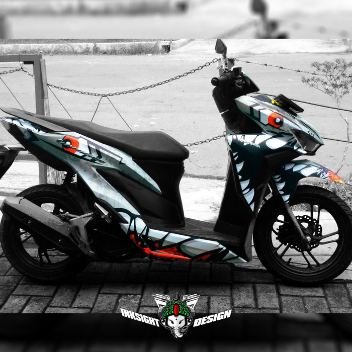 Jual Dekal Sticker Decal Motor Honda New Vario 150 Motif Shark Hiu