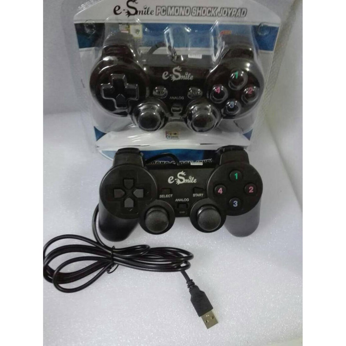 Jual Gamepad Single ESMILE Getar Hitam PC LAPTOP - GAME