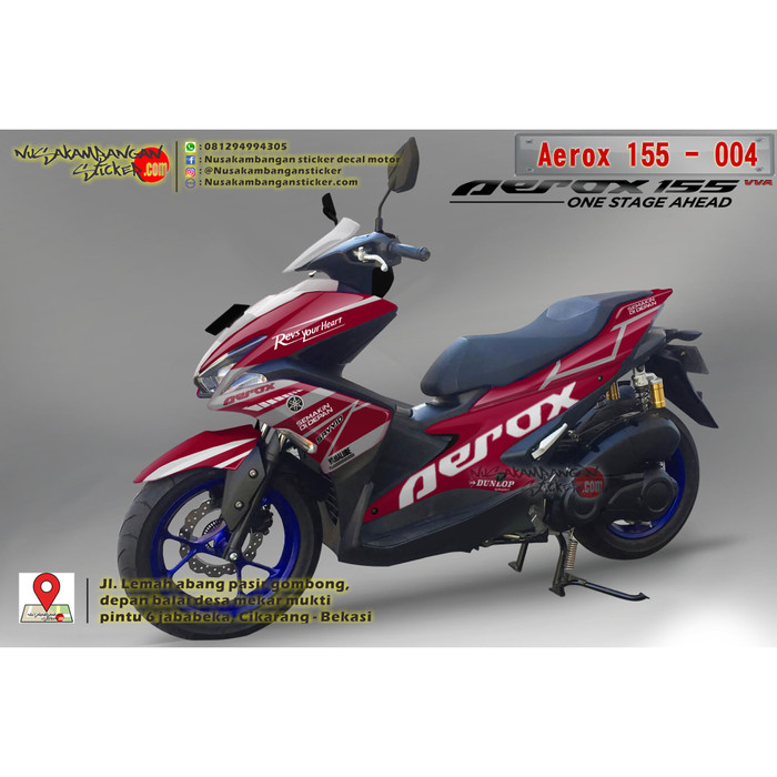 Jual Decal Motor Sticker Motor Yamaha Aerox 155 Merah 001 Kab