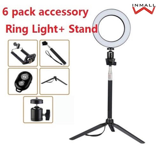 20cm LED Ring Light With Stand Dimmable Lighting Kit For Makeup Live Selfie UK