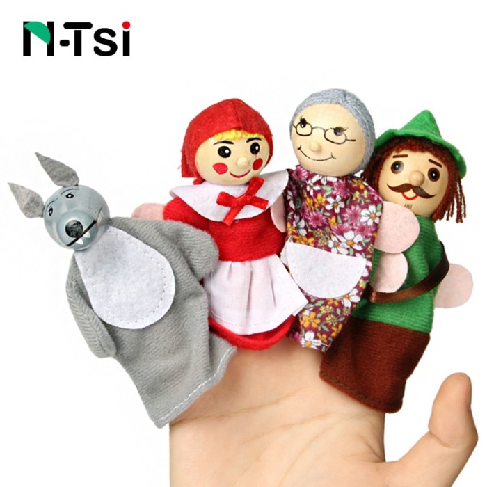 Jual Populer Bayi Kartun Hewan Monyet Orang Jari Boneka Kayu
