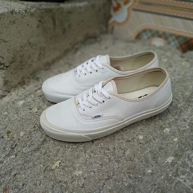 white leather vans