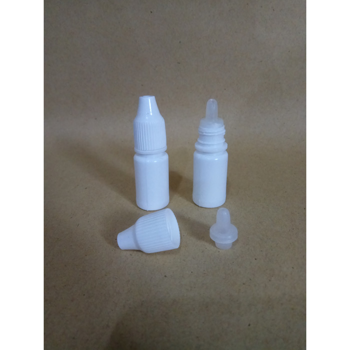 Jual botol tetes mata 5 ml BOLONG plastik putih natural 5ml 5cc tinta