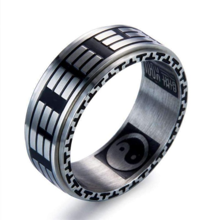 Men/'s Stainless Steel 316L Two Tone Pop-Out Cross Puzzle Ring and Band