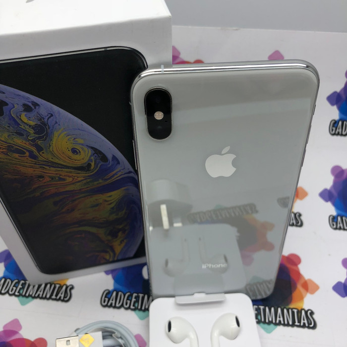 Jual Iphone Xs Max 256Gb silver Second Dual sim single on